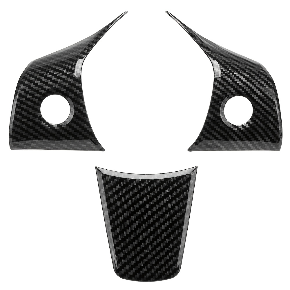 TEMU 3pcs/set Car Steering Wheel Panel Cover Sticker Trim Frame Fit For Model 3 2017-2023 For 2019-2023