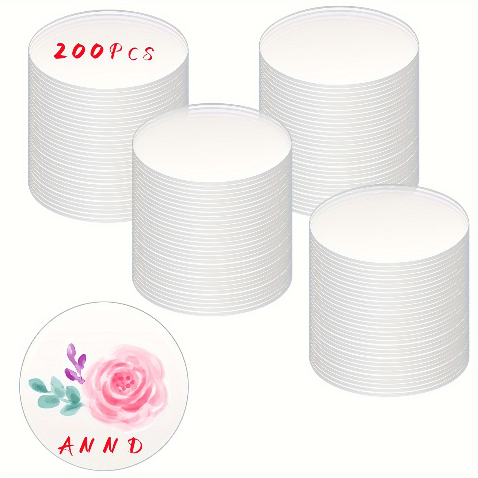 

200pcs 2" Clear Blanks - For Diy Crafts, Painting & Decorations | For Parties, Weddings &