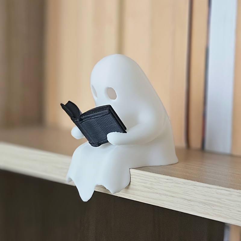 TEMU Decorazione creativa e a forma di che legge, regalo per gli dei libri, adatta per Halloween, Natale, portacandele festivo, decorazione per la