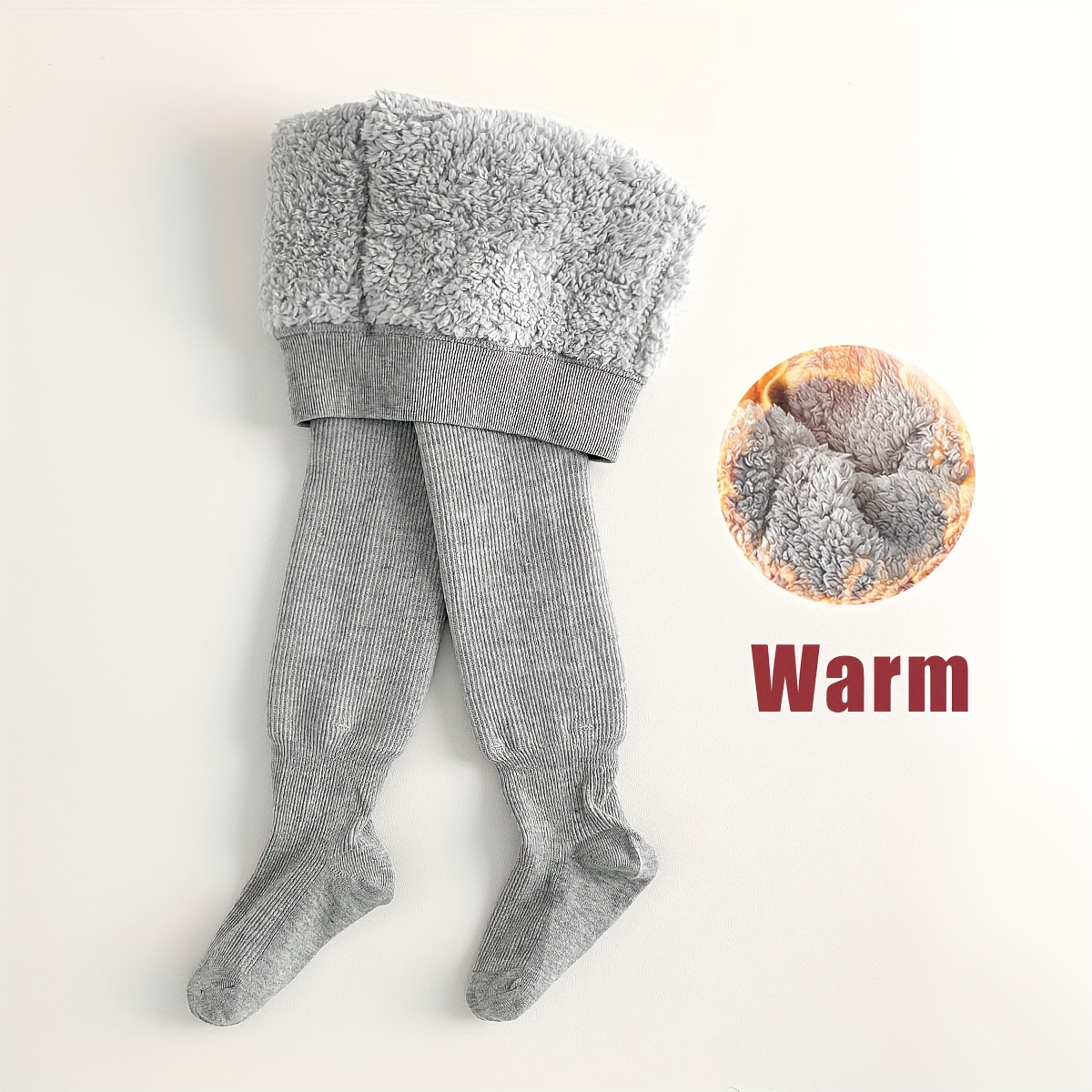 girls' fleece lined thermal winter tights thick soft Temu Saudi