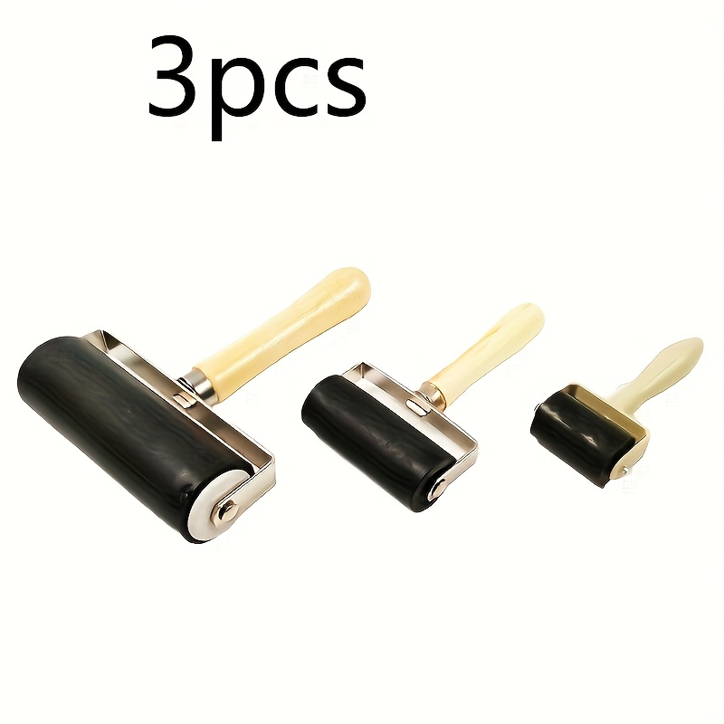 TEMU 3pcs Multifunctional Rubber Rollers, Made Of High-quality Wear-resistant Material, Suitable For Smooth Application, Printing And Drum Rubbing,