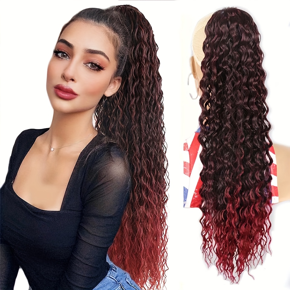 24 inch claw clip ponytail extension 60 96cm long curly wavy  display picture 1
