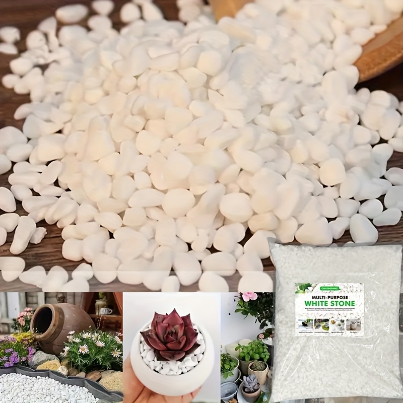 Grava Decorativa Blanca para Acuario, Ideal para Decoración de Plantas y Rellenos de Jarrones, Se Puede Utilizar en Peceras, para Decoración de Plantas Suculentas, Acuarios de Vidrio, Paisajismo, Jardines y Paisajismo Decorativo para Exteriores