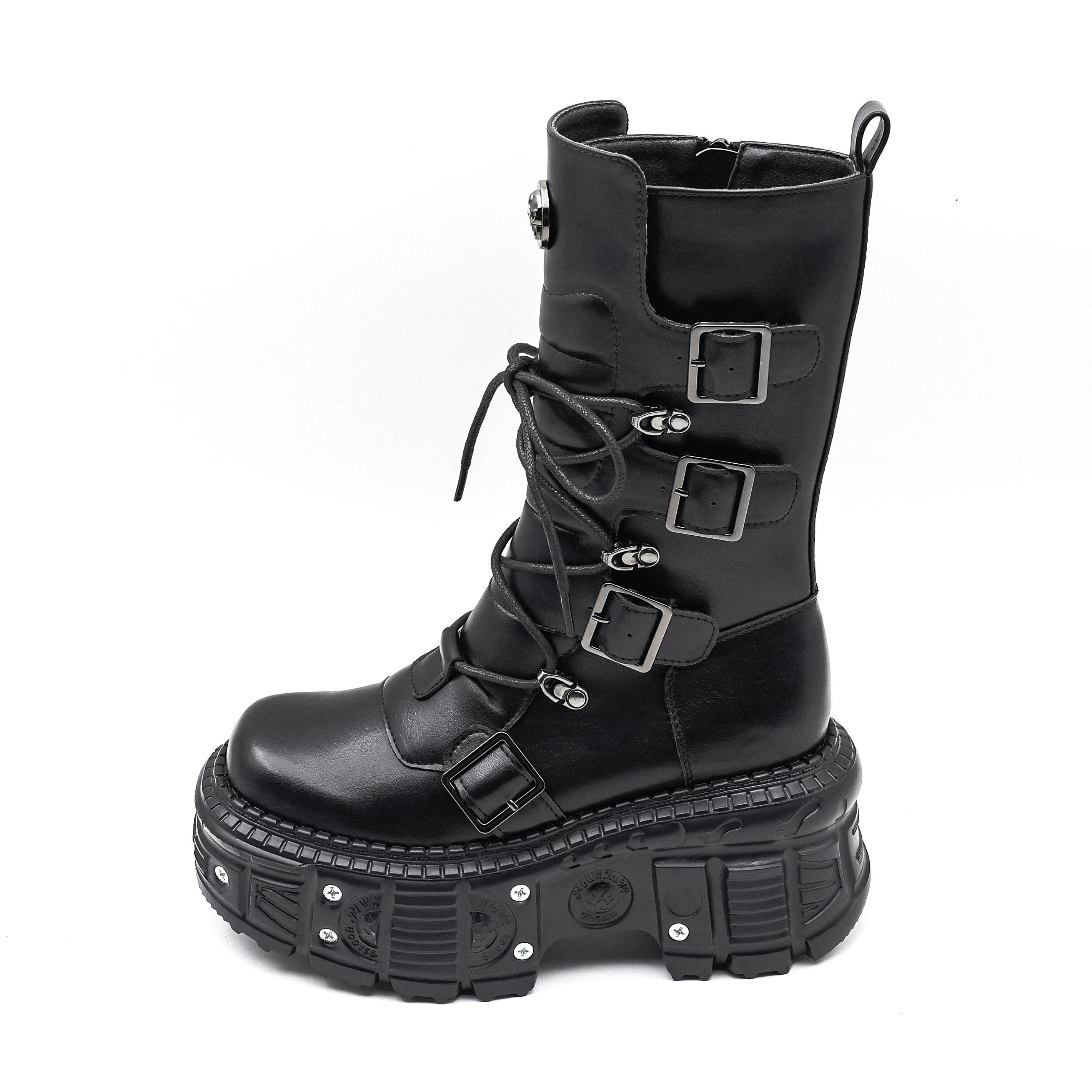 womens y2k platform calf boots round toe soft soled - Temu