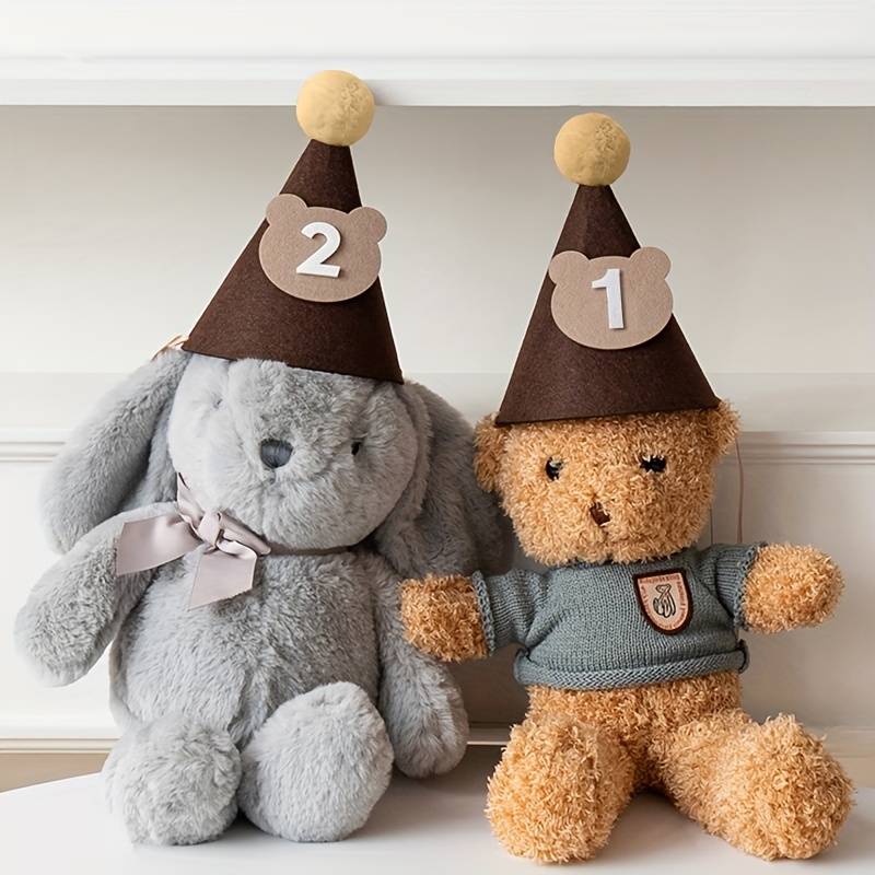10 Mini-chapeaux De Fête Scintillants Avec Pompons - Pour Poupées, Peluches Ou Animaux - 7x9 Cm - Réutilisables Anniversaire, Mariage, Déguisement