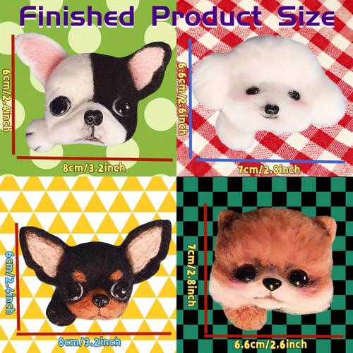 felting kit for beginners diy wool craft set with 4 adorable dog brooches easy to video tutorial complete tool kit