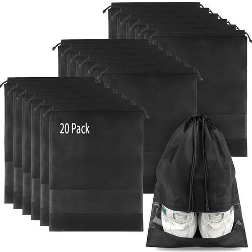 10pcs 20pcs portable travel shoe bags for space saving storage dustproof drawstring design suitable for settings like bedrooms living rooms travel dorms and shoe cabinets can hold sneakers leather shoes and small items