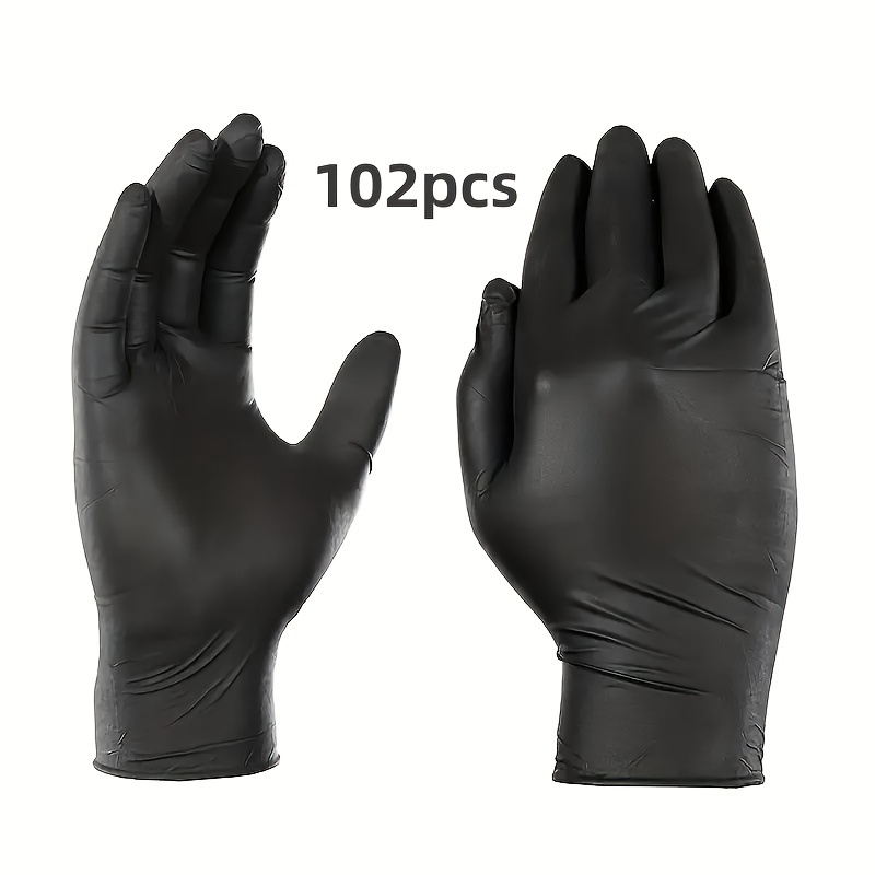 Image of 22/52/102pcs Black Disposable Pvc Gloves - Disposable Cleaning Gloves, Suitable For Kitchen, Dishwashing, Home Cleaning, Handheld, Free, Suitable For Indoor And Outdoor Use, Kitchen Cleaning Gloves