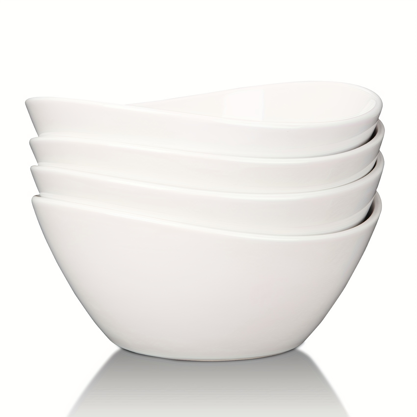 

42 Ounce Porcelain Bowls Set Of 4 Pack Ceramic Bowls For Cereal, Soup, Salad, Pasta, Prep, Rice, Ice Cream, Microwave & Dishwasher Safe