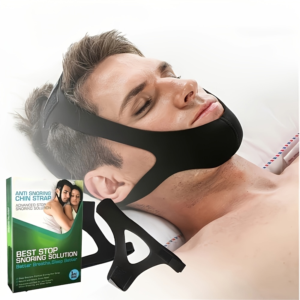Image of Black 1pc/2pcs Of Facial Anti Snoring Strap To Reduce Snoring, Health And Beauty Tools, Anti Snoring Strap