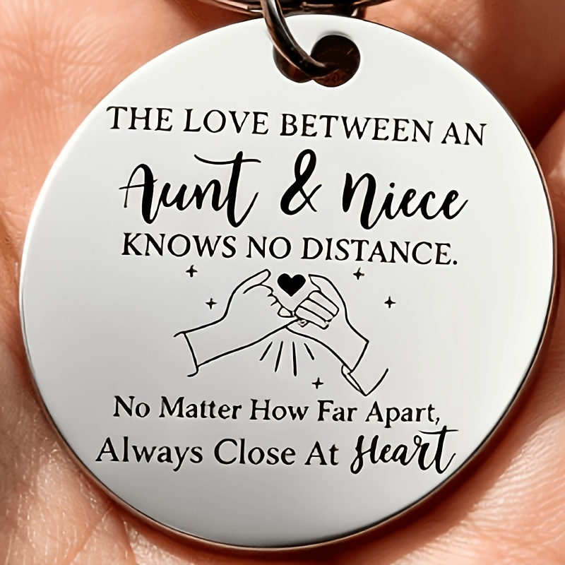 TEMU 1pc Stainless Chain "holiday/birthday/long-distance Gift Key Chain Niece And Aunt Personalized Accessory"