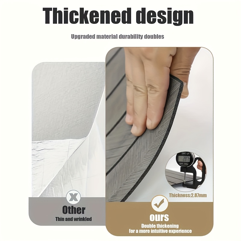 7pcs/14pcs Cycleader 3D Retro Wood Grain Grille Style Self-Adhesive Wall Stickers, Three-Dimensional Grooved Design Realistic Wood Grain Texture, Peel And Stick PVC No Trace Self-Adhesive Wallpaper, Kitchen Waterproof And Anti-Fouling Baffle