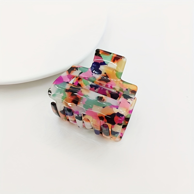 Image of 1pc Sweet Minimalist Acrylic Small Hair Claw Clip - Multicolor Floral Shape Secure Hold For Half-up Ponytails, Buns & Updos - Birthday Party Hair Accessories, Cute Hair Accessories, Modern Aesthetic