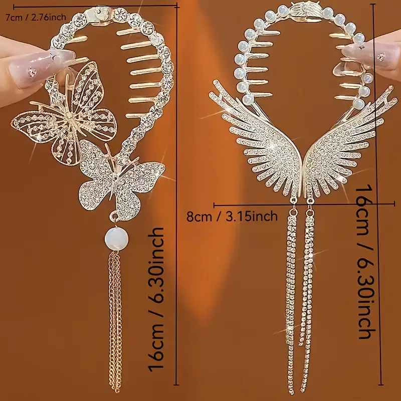 4pcs elegant tassel metal hair clips stylish and delicate hair accessories suitable for daily casual wear parties etc perfect gift headwear Product details 0