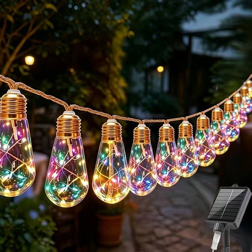item picture outdoor solar string lights led fairy string lights with solar panel ip44 hanging patio lights 8 for backyard garden porch party and wedding decorations suitable for fences gardens weddings camping christmas trees outdoor solar