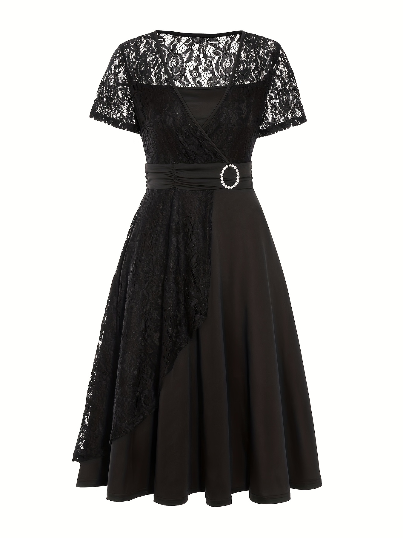 plus size plus size plus size evening dress lace hollow - Temu South Africa