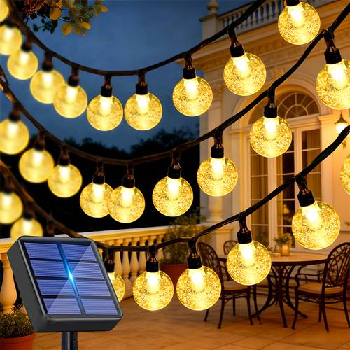 imagen del artículo guirnalda de luces de de 6.2/8.2/13.2 energía solar, 12 parpadeantes para navidad, boda, , camping, jardín, ,