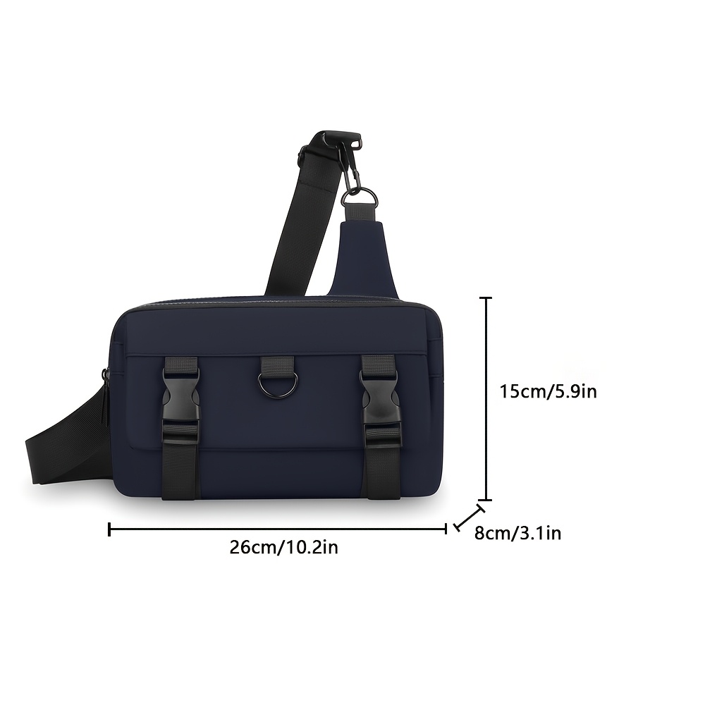 HUOHUO Men's Large-Capacity Multi-Pocket Chest Bag - Adjustable Crossbody Tote with Shoulder Strap, Suitable for Commuting, Travel &, Casual Carryall, for Smartphones/Tablets/