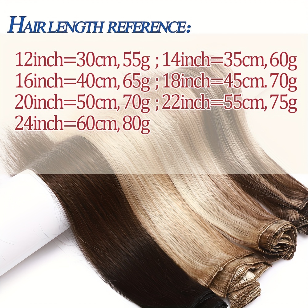 16 24inch clip     human hair extensions 8 pieces   long short standard wefts soft natural hair extensions details 3