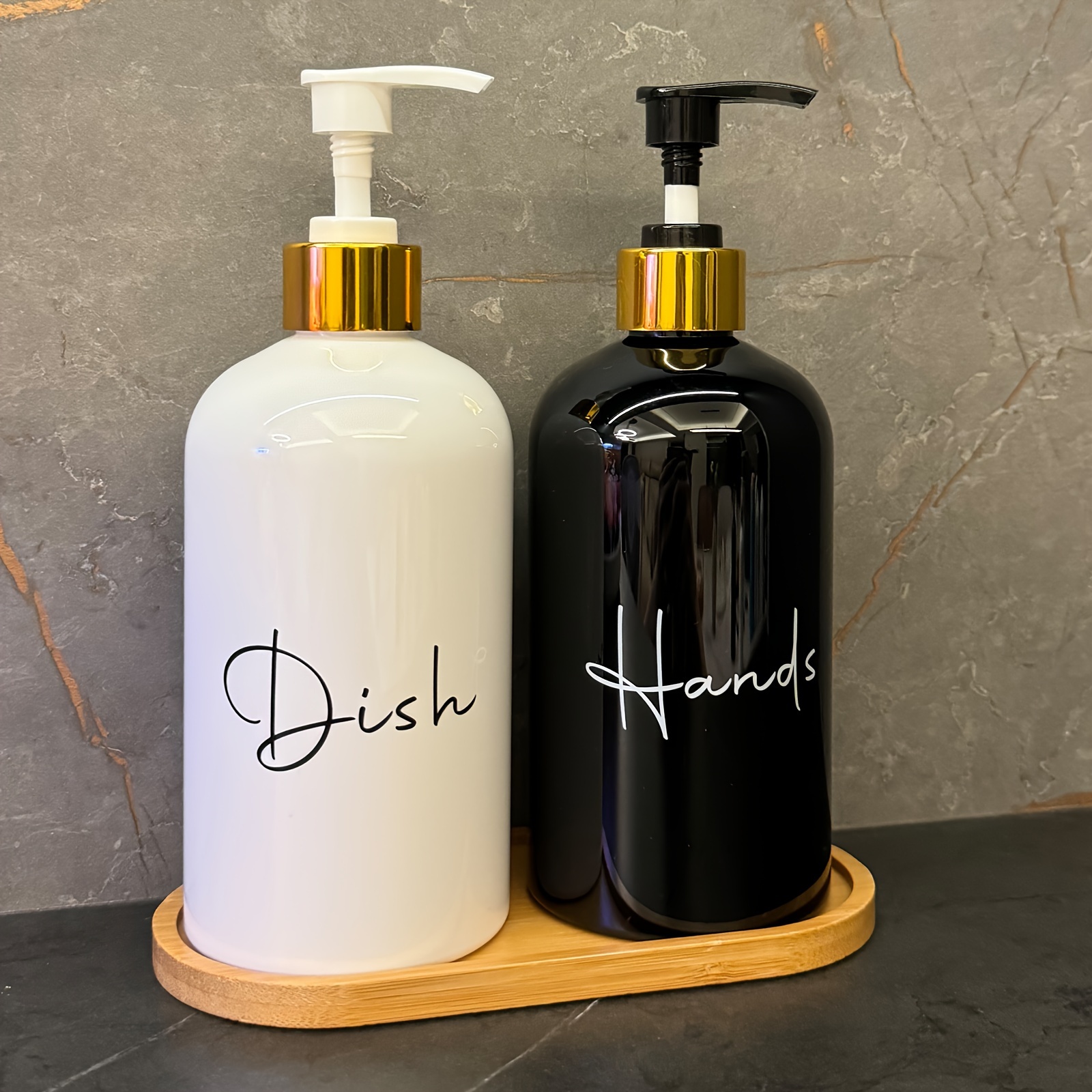 

2-pack 17oz Hand & Dish Soap Dispenser Set - Plastic, Lead-free, Freestanding Lotion Pump Bottles, Refillable For Kitchen And Bathroom Use Without Electricity , Christmas Decorations