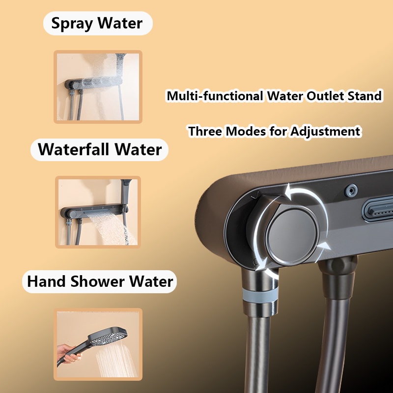 3-Mode Shower Water Outlet Rack & Shower Head Set