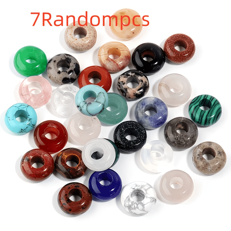 TEMU 14mm 멀티컬러 스페이서 비즈 컬렉션 대형 구멍 평화 펜던트 비즈 재료 수제 주얼리 추가 (색상 랜덤)