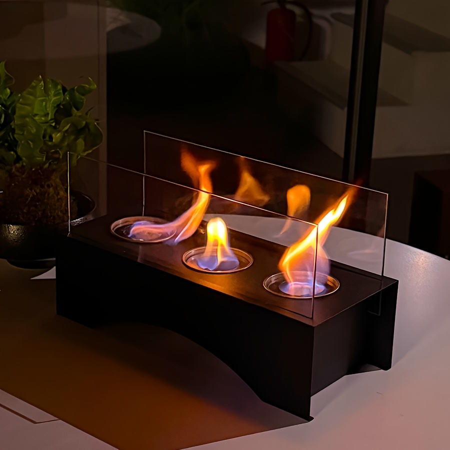 FlameLoom Vintage Metal Tabletop Fireplace
