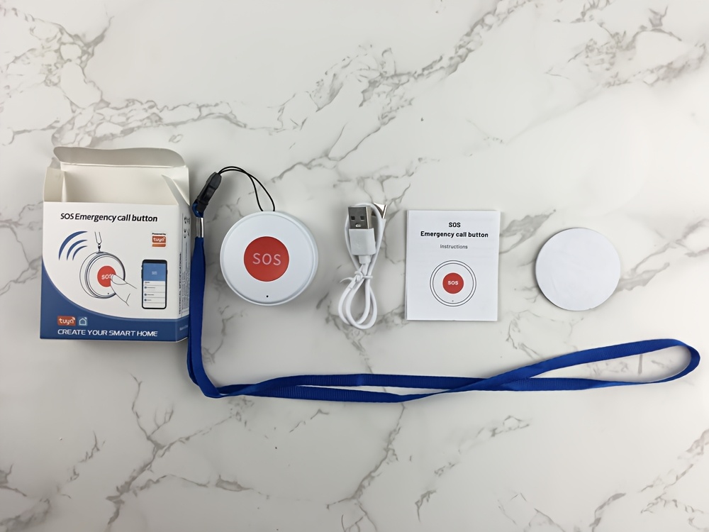 WiFi SOS-knop Slim Huis Noodalarmapparaat Werkt met Tuya Smart Life APP Veiligheidsalarm voor Ouderen en Kinderen APP Bewaking op Afstand