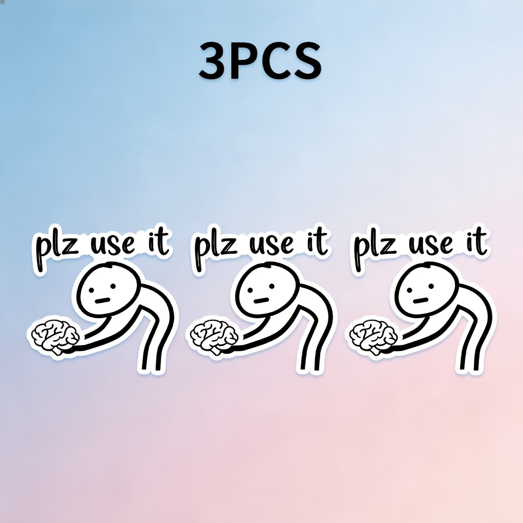 3pcs (plz ) Fun Stickers High-quality Pvc Decals For Laptop Notebook Water Cup Desk Luggage Funny Area, Creative Gift For Students
