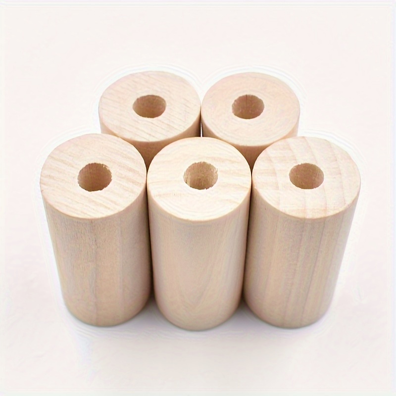 5pcs Accessories 20*40mm Log Pass Solid Wood Cylinder Bag Clothing Necklace Accessories