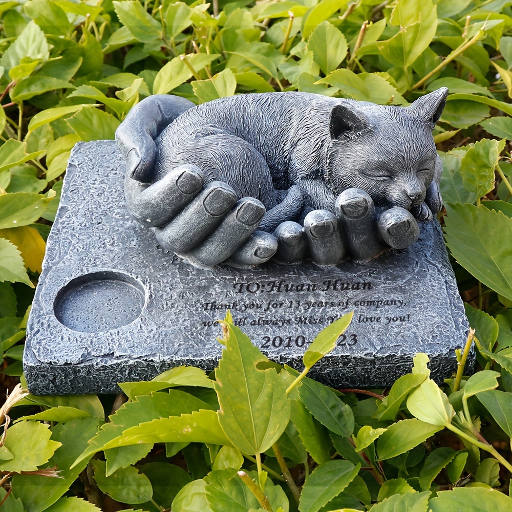 Personalized Cat Memorial Garden Stone Customizable 3d Cat Temu