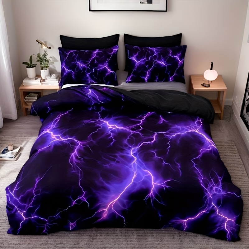 TEMU 3pcs Duvet Cover Set - Gothic Bedding With Pillowcases, Soft Microfiber, , King/queen/double/single Size, For Bedroom And Dorm Decor, Local