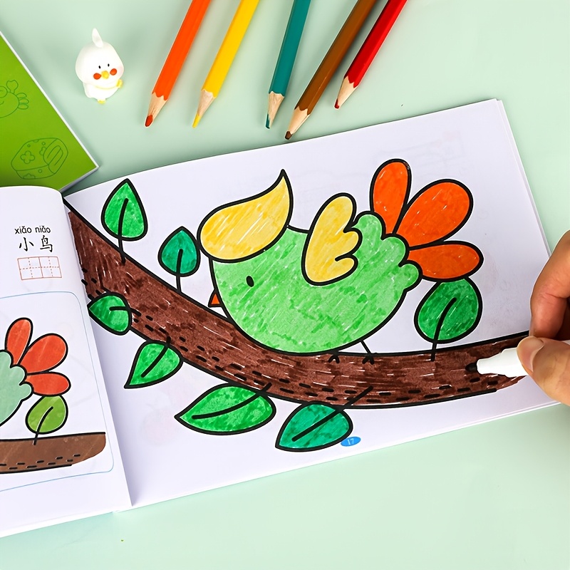A Coloring Book Designed for Children, Ranging from Simple to More Challenging Levels, Ideal for Early Education And Kindergarten. This Set Offers Educational Art Activities Suitable for Small Hands, Making It a Wonderful Creative Gift for Kids. It Includes a DIY Craft Kit with Paint And a Coloring Book, Perfect for School Gifts. Chinese Version