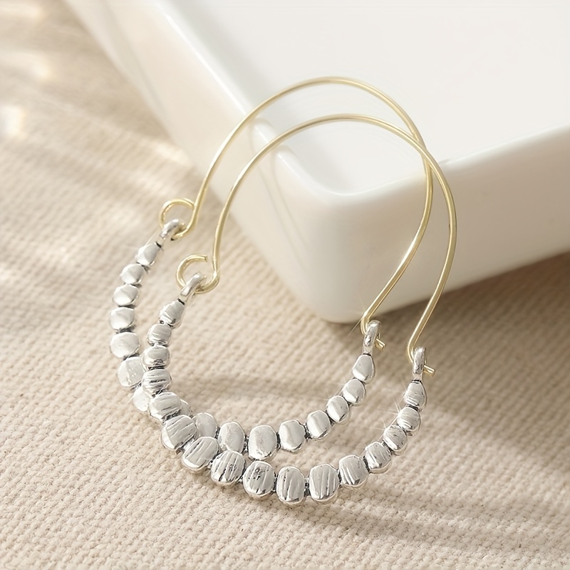 E-shop YOYO 'Vintage Perlen gefüllte Creolen - K-beschichtete Kupferperlen, französischer Luxusschmuck geeignet für Partys, Hochzeiten, ganzjähriges