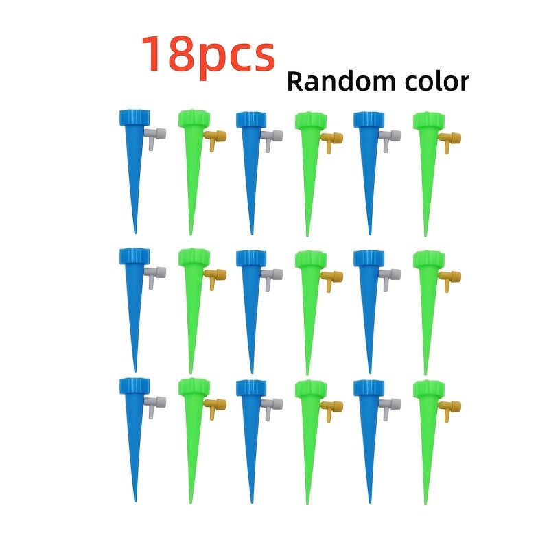 TEMU 18pcs Pulvérisateurs Automatiques Réglables pour Plantes avec Vanne de à Lente, Outil d'Arrosage Extérieur et , Couleur Aléatoire