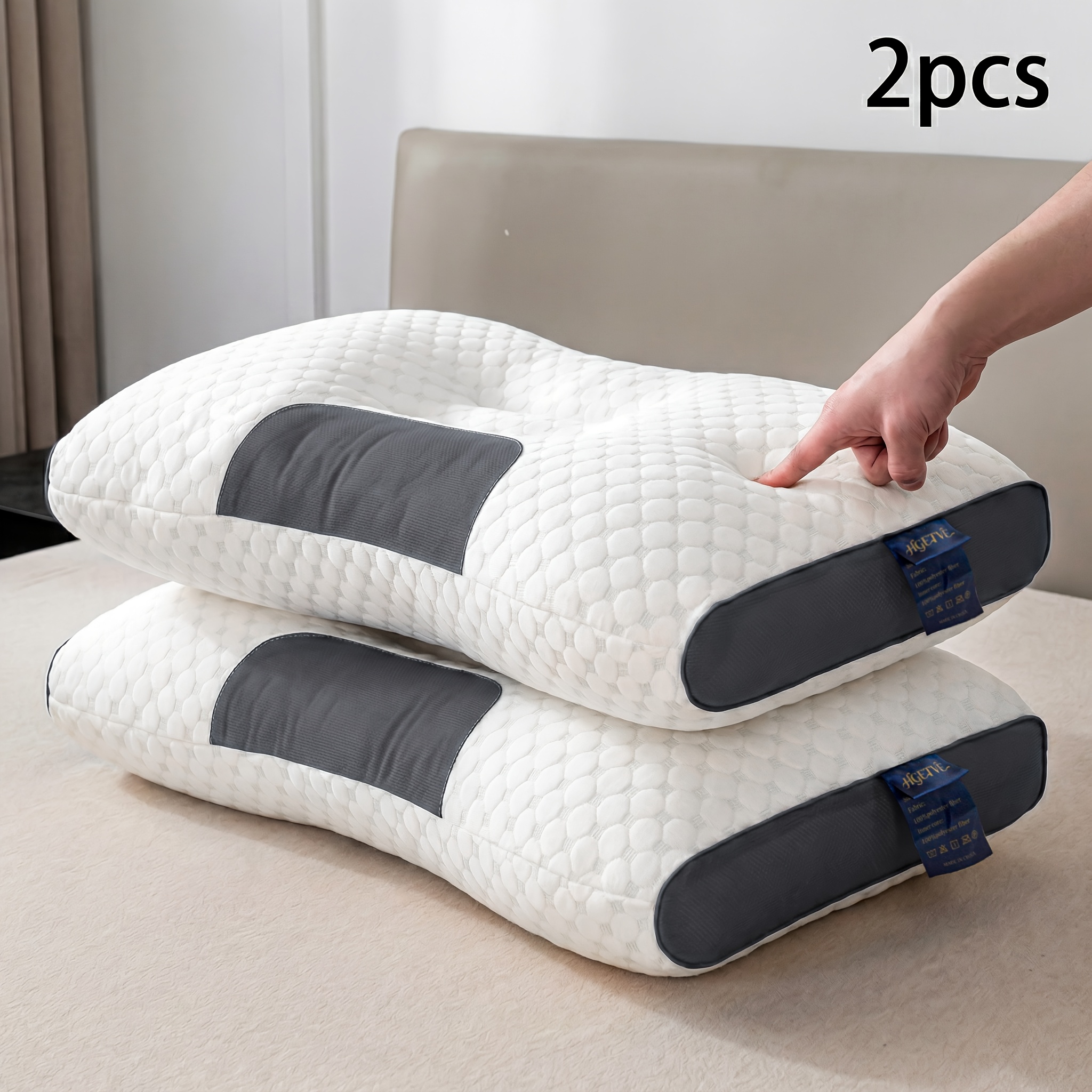 2-Piece Neck Pillows Breathable Fabric That Prevents Sweatiness