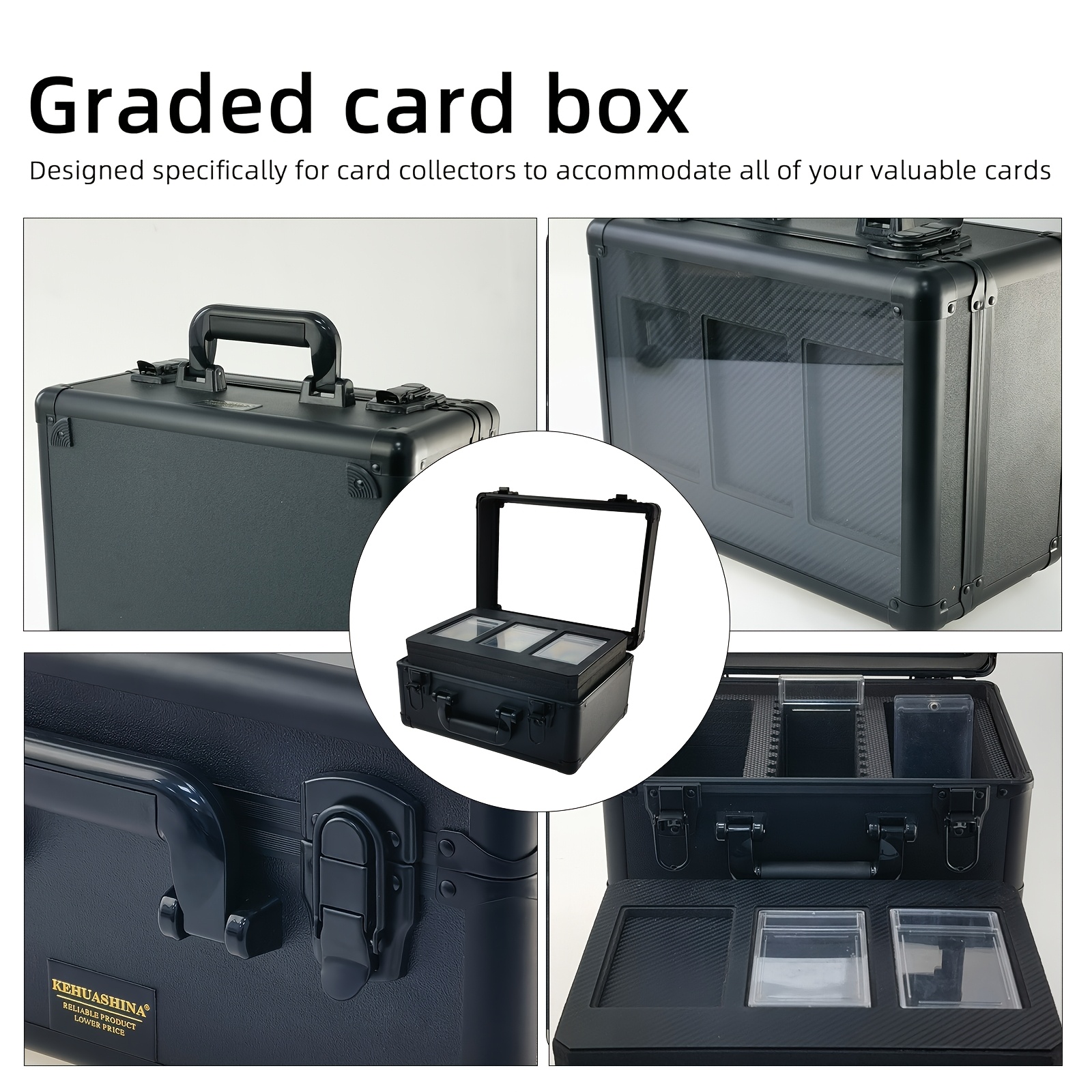 1pc 3 row graded card storage box organizer psa - Temu