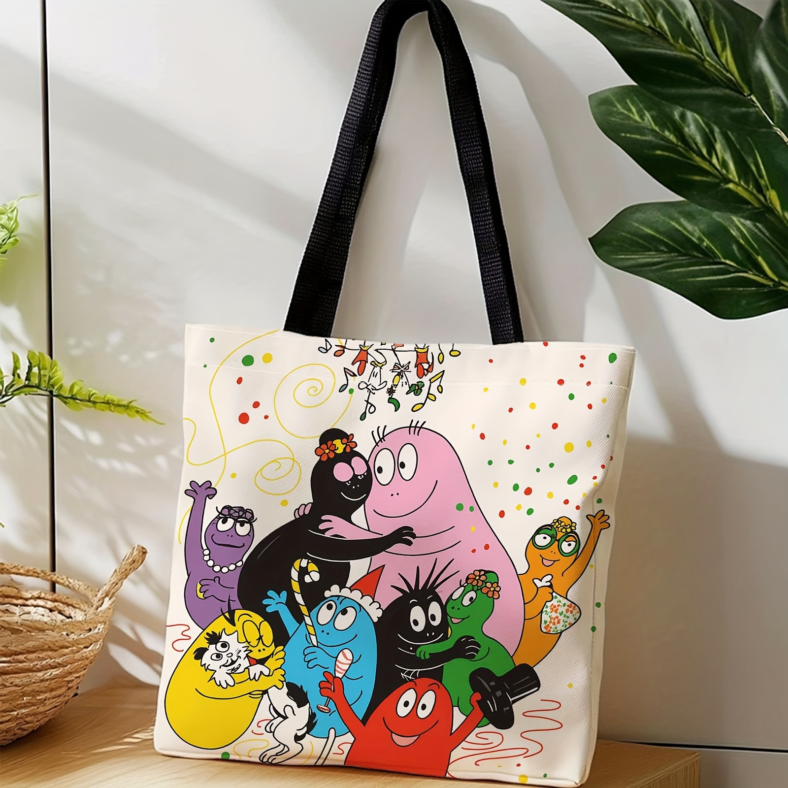 TEMU Bolsa de compras, bolso de portátil para compras, bolso de , personajes de dibujos animados, de fiestas, animación colorida, de calidad y