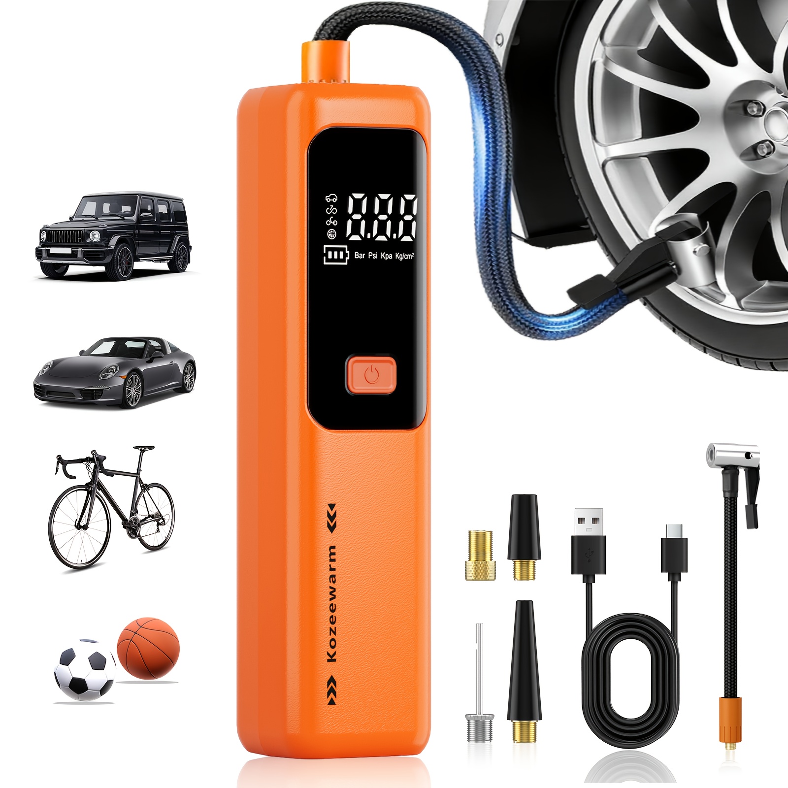Air Pump For Car Tires, Tire Inflator Portable Air Compressor, Tire Air Pump For Car, Suitable For Bicycle Tires, Motorcycle Tires, And Various Types Of Balls, Portable Air Compressor For Tire Inflator, Tire Pressure Gauge, Car Accessories 10 Air Pump For Car Tires, Tire Inflator Portable Air Compressor, Tire Air Pump For Car, Suitable For Bicycle Tires, Motorcycle Tires, And Various Types Of Balls, Portable Air Compressor For Tire Inflator, Tire Pressure Gauge, Car Accessories - Image 10