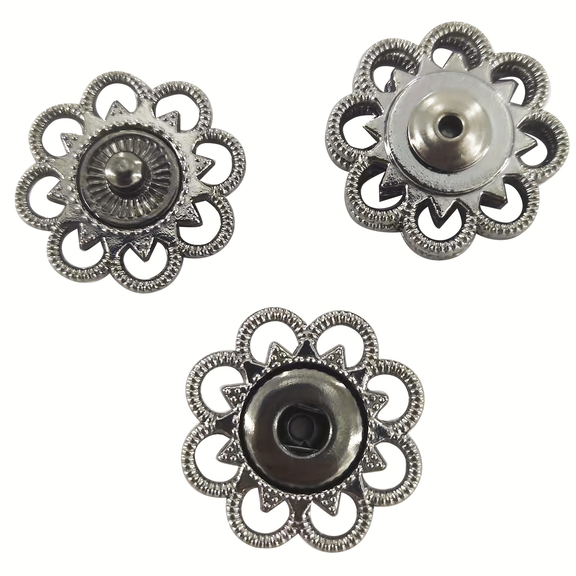 10Sets Metal Brass Press Stud Sewing Button Snap Fastener Craft