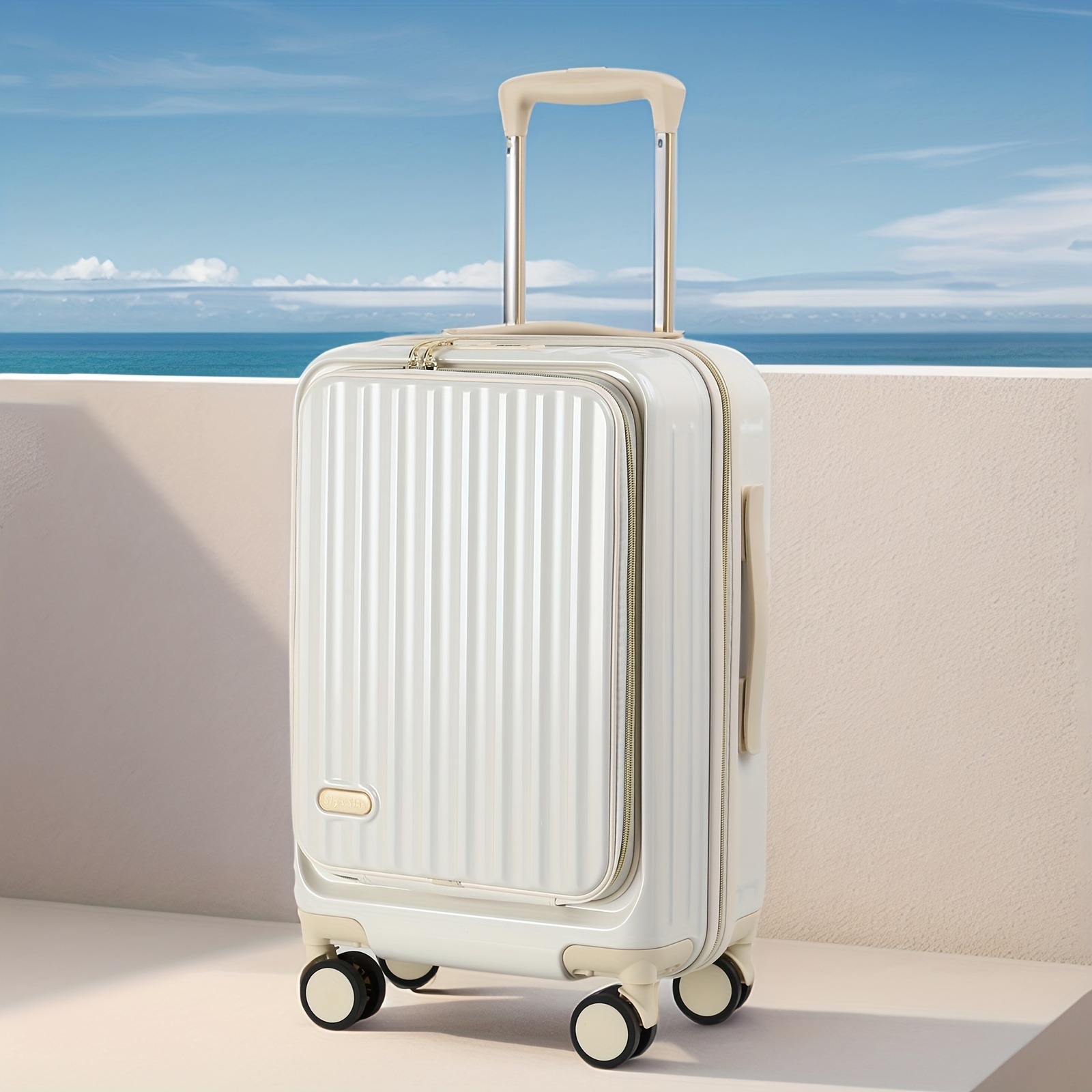 20-inch Expandable Carry-on Luggage With -opening Lid, 25% And Quiet 360° Spinner Wheels - Sturdy Pc Hard Shell, In 6 Colors, Scratch-resistant Surface, Perfect For Weekend Trips