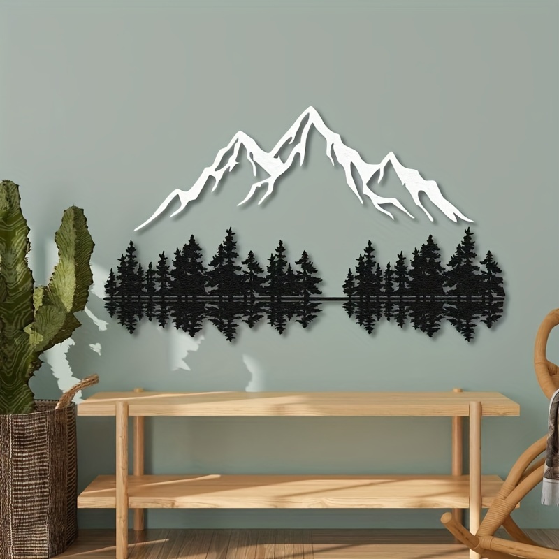 Décoration Murale Métal Forêt & Montagne - Style Nature Pour Salon/chambre - 3