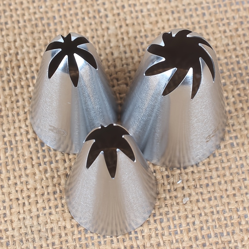TEMU 3pcs Cake Decorating Piping Nozzles For Cream , , Roses, And Cupcakes, 304 Stainless Steel Baking Tools For Home Use, Weddings, And Birthday