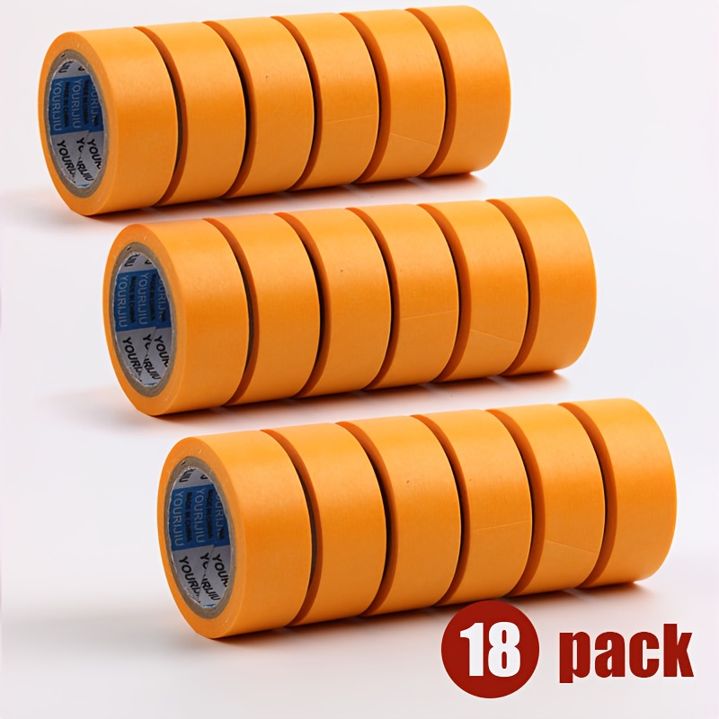 E-shop 18 Rollen 2cm x 10m Orange Hochklebendes Papierband, Rückstandsfreies Hitzebeständiges Abdeckband, Extra Breit Reißfest, Geeignet für