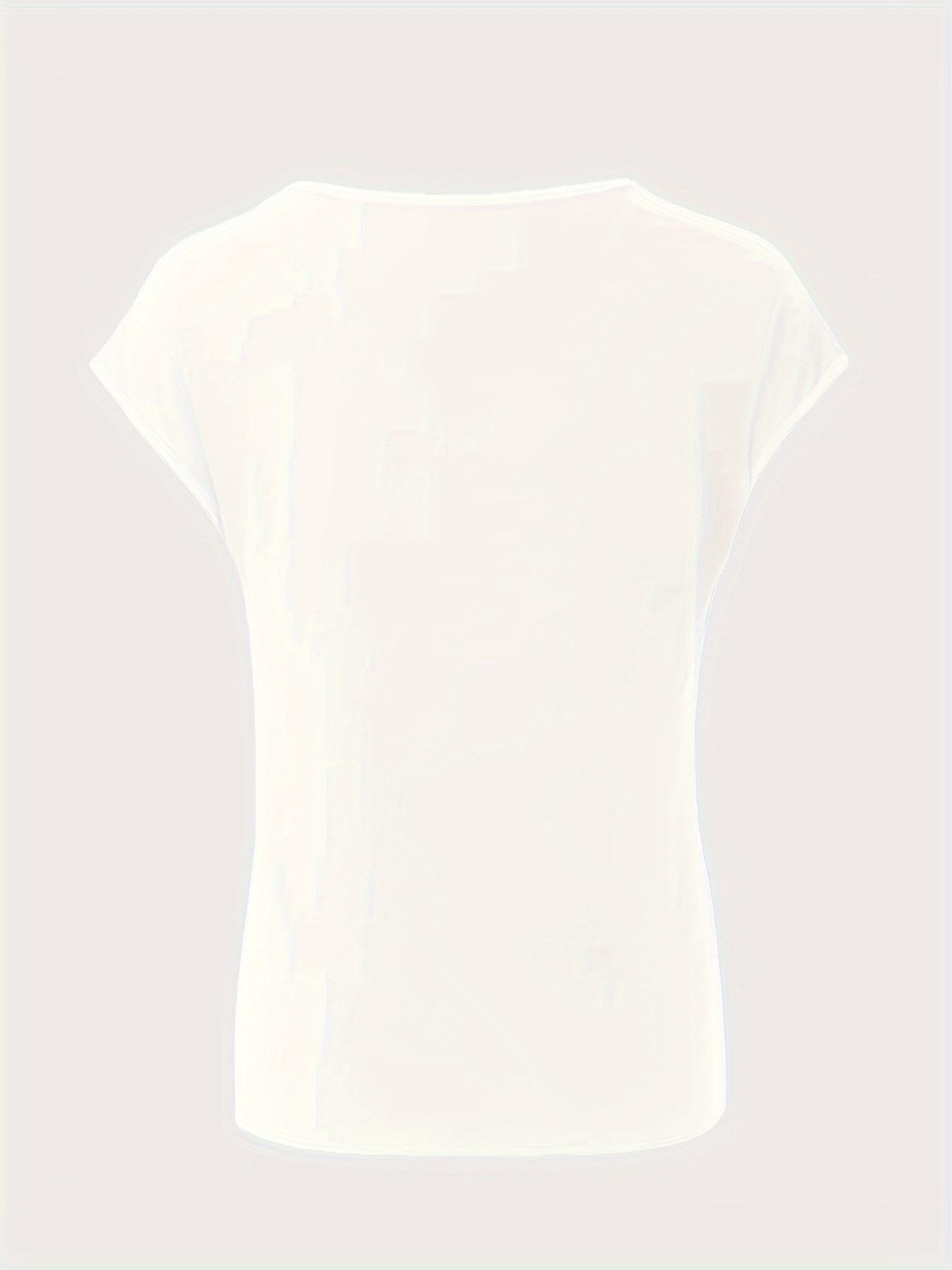 Heart Print V Neck T-shirt, Casual Short Sleeve Top For Spring & Summer, Women's Clothing