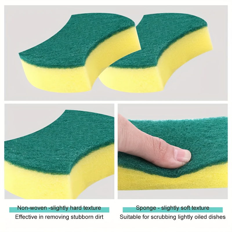 10 12 24pcs multifunctional cleaning sponge double sided cleaning pad special for kitchen dishwashing   material   and no scratches super absorbent   sponge with strong absorbency as a must have cleaning tool details 2