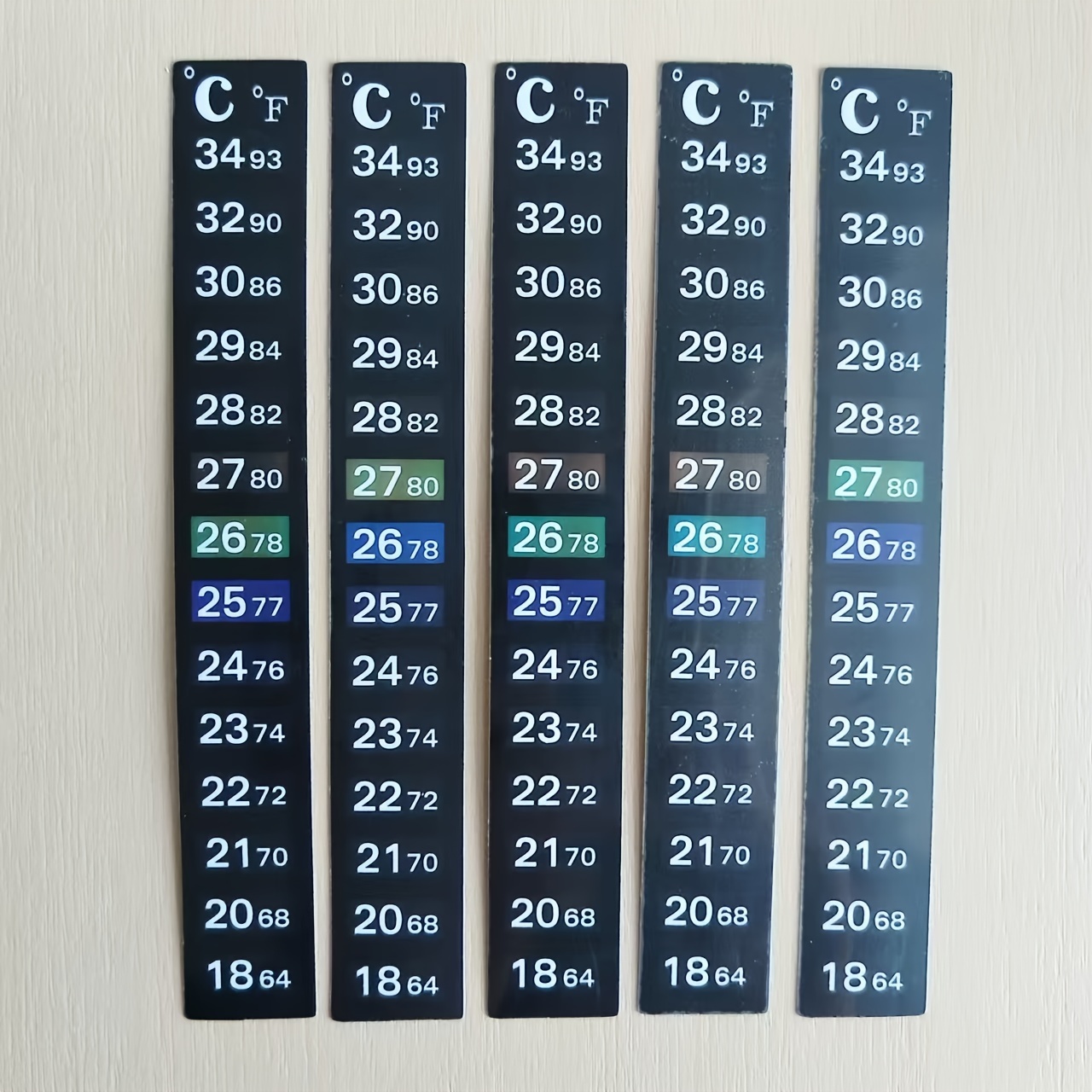 5pcs Digital Temperature Stickers For Aquarium Thermometer, Fish Tank And Aquarium Temperature Display In And