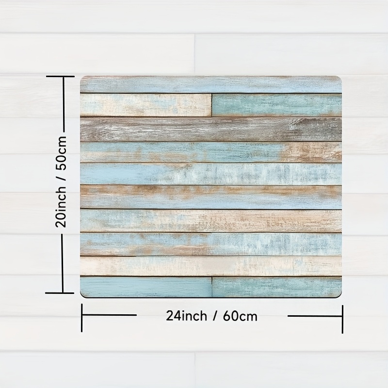 TEMU 1pc Cubierta para Lavadora y Secadora con Estampado de Madera Azul - Aislamiento Térmico, Protección contra el Polvo, Poliéster Duradero para