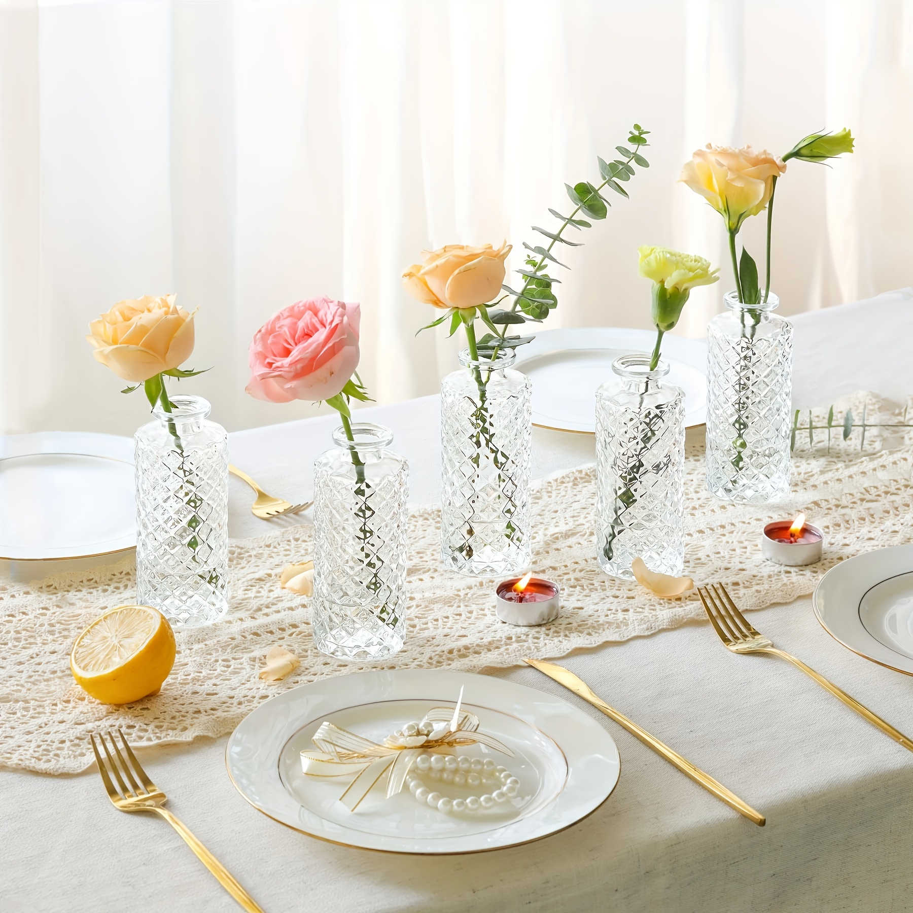 6 stück bohemian blumenvasen großhandel mini rundvasen