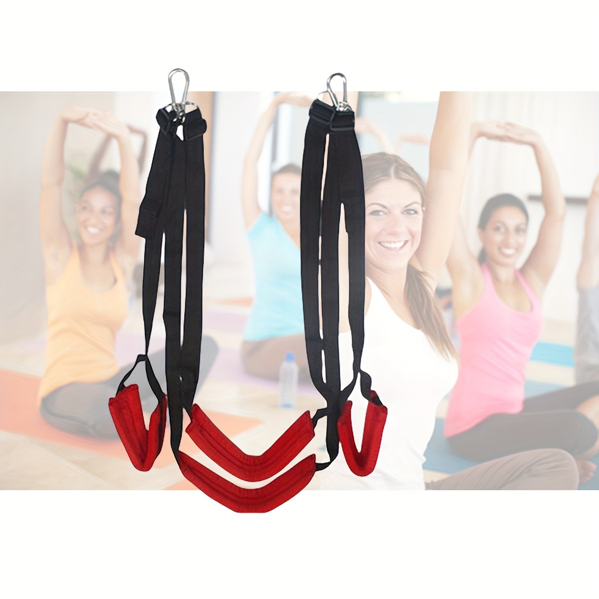 

Portable Yoga Swing With Door Anchor - Red, Nylon Fitness Hammock For Home Gym & , Ideal For Stretching And Exercises